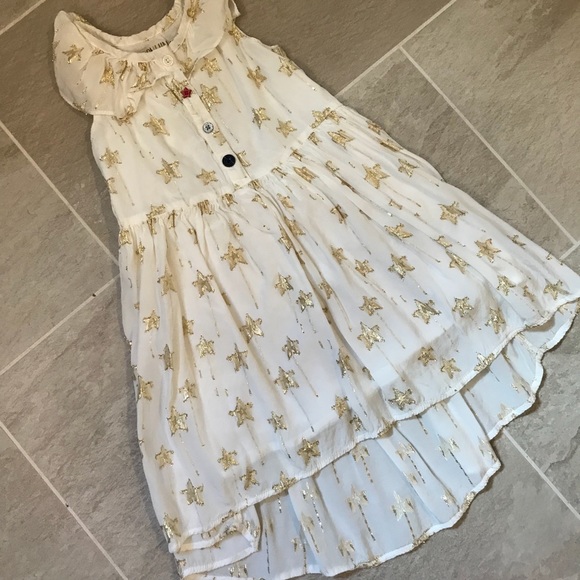 white dress with gold stars